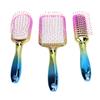 3pcs Gradient Electroplating Paddle Hairbrush Set Detangling Hair Brush Set Air Cushion Comb Nylon T