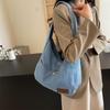 Large Capacity Denim Tote Bag Women Shoulder Bag Commuter Underarm Bag