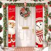2020 Merry Christmas Door Banner Decor for Home with Christmas Ornaments, Happy New Year 2021 Navidad Natal