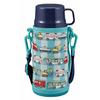 (CAPTAIN STAG) 600ml Kids' Water Bottle, Double Stainless Steel Bottle, Vacuum Insulated, Keeps Hot or Cold, 2-Way, Includes Shoulder Str