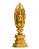 Buddha Statue Amitabha Nyorai Makita Shuun Original Takaoka Copperware Nyorai Boat-shaped 24.5cm (gold-plated/24k Gold) Sculptor Model "Jodo Sect"