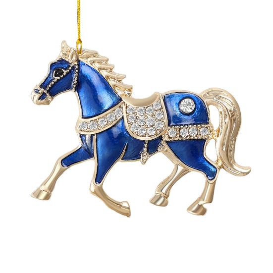Horse Christmas Ornaments Sparkly Rhinestone Horse Hanging Decoration Acrylic Christmas Tree Ornament for Winter Xmas Party Supplies Holiday Home
