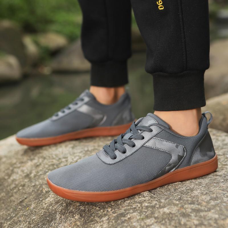 Mens Wide Barefoot Toe Shoes Canvas Casual Shoes Big Size Zero Drop Training Minimalist Sneakers Running Non Slip Gym Flats