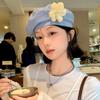 Французская шляпа художника Универсальная кепка художника Дышащий берет с цветком Праздник