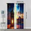 2pc,  Drapes Ramadan Backdrop Muslim Holy Moon Arabic Lantern Moon Photography Background Party Decorations Photo Booth Props