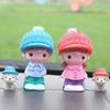 "Creative Resin Couple Walking Dog Car Ornament - Cute Interior Decoration"
