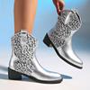Women Boots 2024 Winter New Fashion Side Sequin Decoration Trend Wedge Cowboy Boots Casual Comfortable Outdoor Shoes Women
