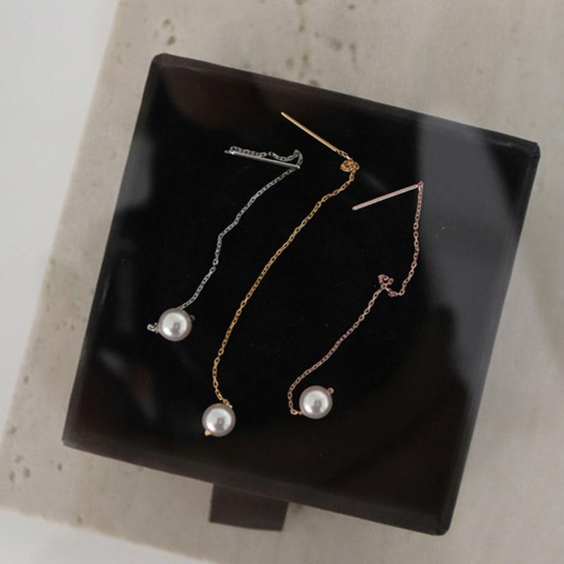Modernlike 14k Gold-filled Silver Long Pearl Drop Earrings