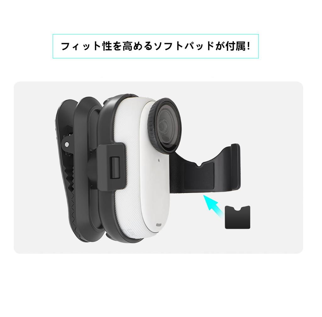 SHEAWA for Insta360 Go Clip Mount Holder Backpack Clip 360 Degree Rotation Shark Teeth Stability Horizontal Vertical Lightweight Sturdy Accessory