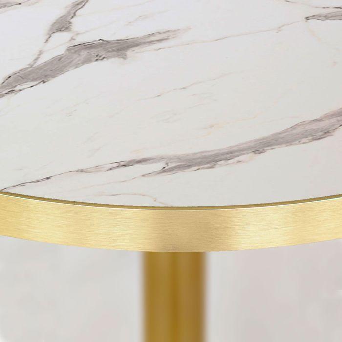 Round High Table Ø 60 Cm Rome Bistro White Marble
