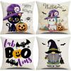 Halloween Pillowcase New Linen Digital Print Home Decoration Purple Pumpkin Cushion Cover