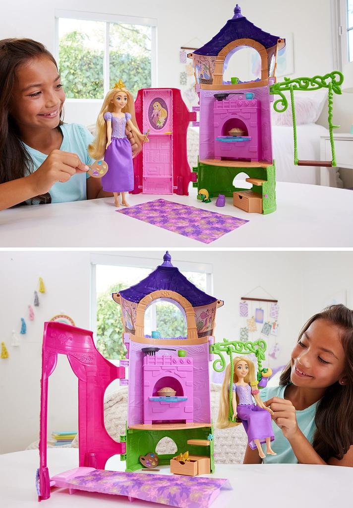ДиснейПринцесса Диснея Рапунцель (Игровой набор «Башня») [Кукла для переодевания и башня] [Включает дом и аксессуары] [Возраст от 3 лет] HLW30