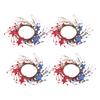 Patriotic Candle Ring Wreath Red White Blue Star Mixed Artificial Berry Candle Wreath Mini Pillar Candle Holder for 4th of July Tabletop Decor