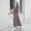 Temperament and Elegance Outer Wear Fashion Women's Spring High Neck Long Sleeve Printed Long Dresses for Women