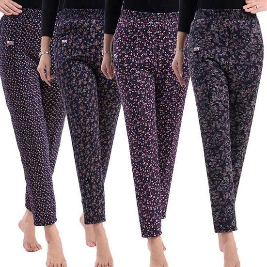 WTEMPO Women's Winter Cotton Pants Plush Thickened High Waist Warm Pants Female Winter Large Size Loose Casual Cotton-padded Trousers