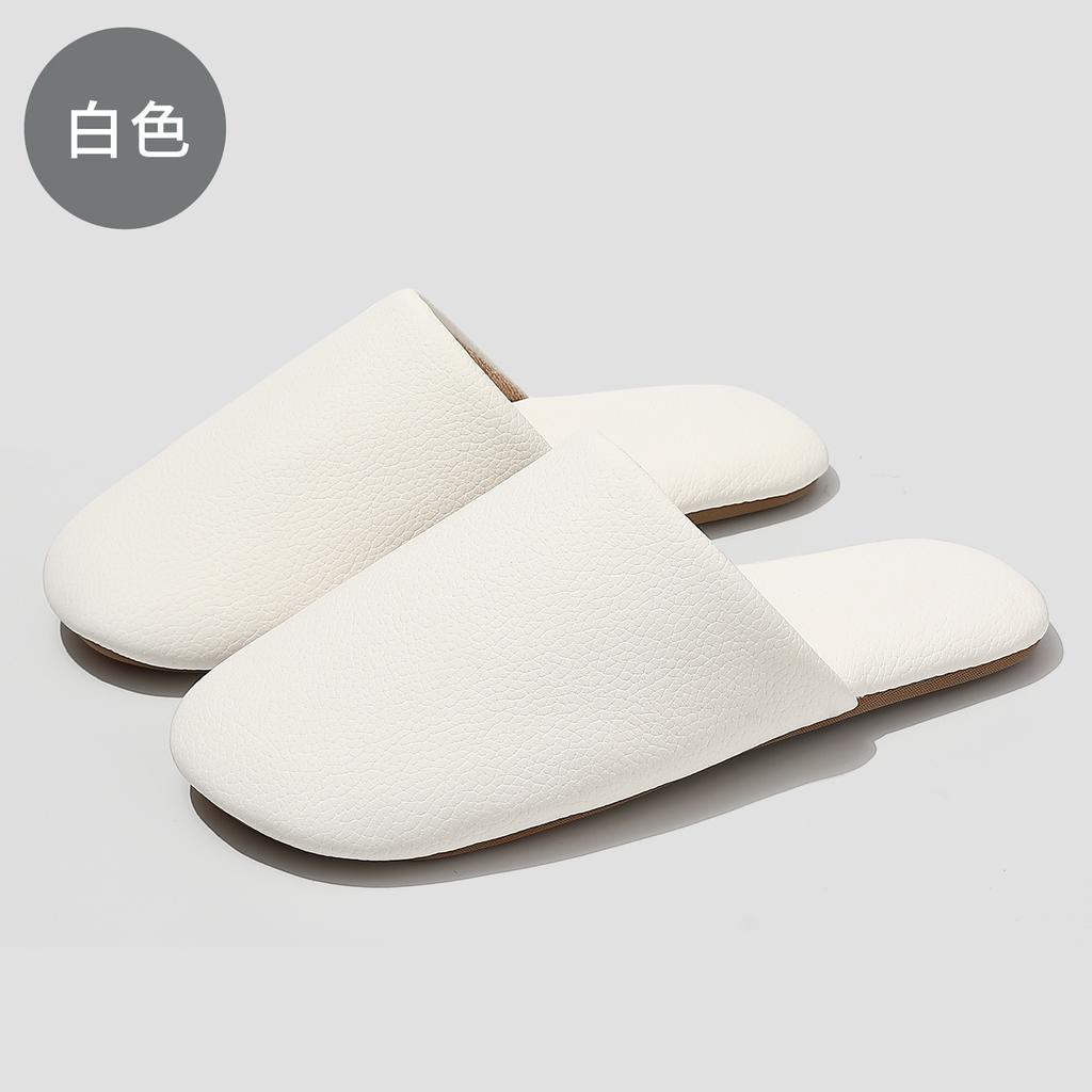 Pu Waterproof Cotton Slippers Winter Plush Warm Indoor Household Soft Bottom Silent Non-slip Autumn and Winter Cotton Mop
