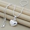 Silver Necklace 925 Sterling Silver Heart -Shape Small Pendant Necklaces For Women Valentine 'S Day Gift