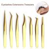 Stainless Steel Eyelashes Tweezers Lashes Extension Anti-Static Eyebrow Lash