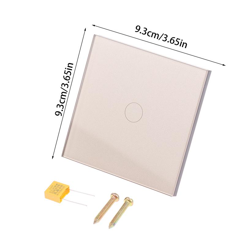 1/2/3Gang Touch Switch 1Way Type-C Usb Wall Sockets Light Switch With Power Sockets Glass Panel Gold