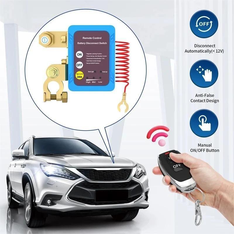 12V Automobile Battery Remote Control Power Cut Off Switch Car Main Power Switch Anti Leakage Protection Device