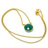 Emerald(Simulated) Gemstone Gift Jewelry Two Tone Necklace 18" w7D31