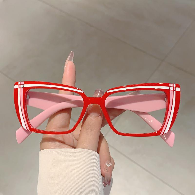 Vintage Cat Eye Glasses Women New Fashion Multicolor Rim Eyewear Trendy Stylish Design Non-prescription Eyeglasses