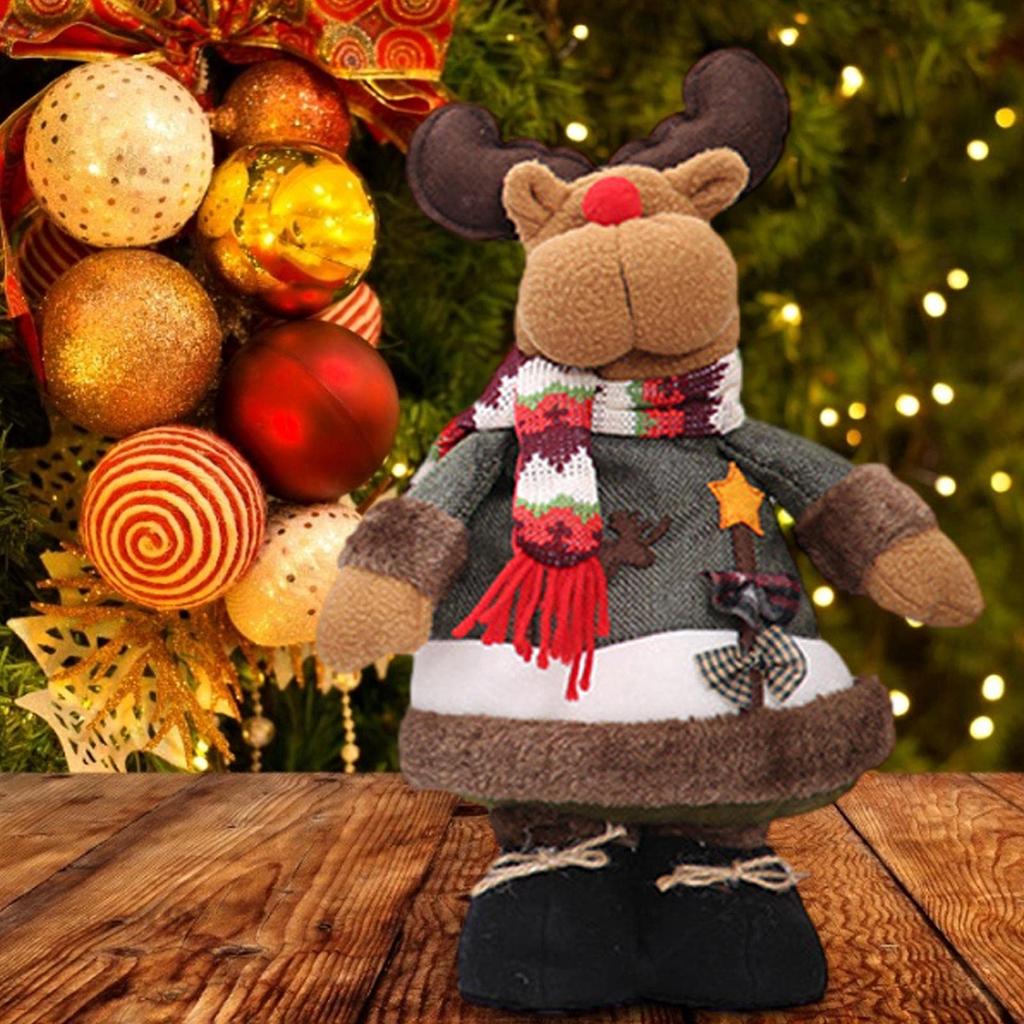 Christmas Plush Doll Snowman Elk Standing Doll Gift Santa Claus Decoration Hotel Shopping Mall Christmas Decoration Kids Gift