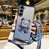 Quicksand Bear Holder Lanyard Glitter Phone Case For Infinix Hot 40 40i 30 30i 20 12 11S 11 10 9 Play NFC Zero 30 Bracket Cover