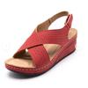 Women's Shoes Summer Women's Sandals Wedge Heel Breathable Velcro Thick-soled Hollow Sandals