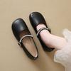 Soft Leather Casual Mary Jane Shoes Women's 2025 Summer New Breathable Casual Flat Shoes Doudou Shoes One Pedal Women's Shoes