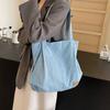 Commuter Large Capacity Denim Tote Bag Women Underarm Bag Work Shoulder Bag