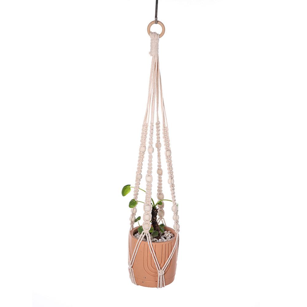 Handmade Macrame Plant Hanger Indoor Hanging Planter Basket Woven Cotton Rope Flower Pot Crochet Plant Holder Stand for Decor