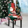 Yousheng Christmas Chair Cover Dustproof Cartoon Santa Snowman Print Stretchable Fabric Anti-slip New Year Party Decoration Chair Protective Sleeves