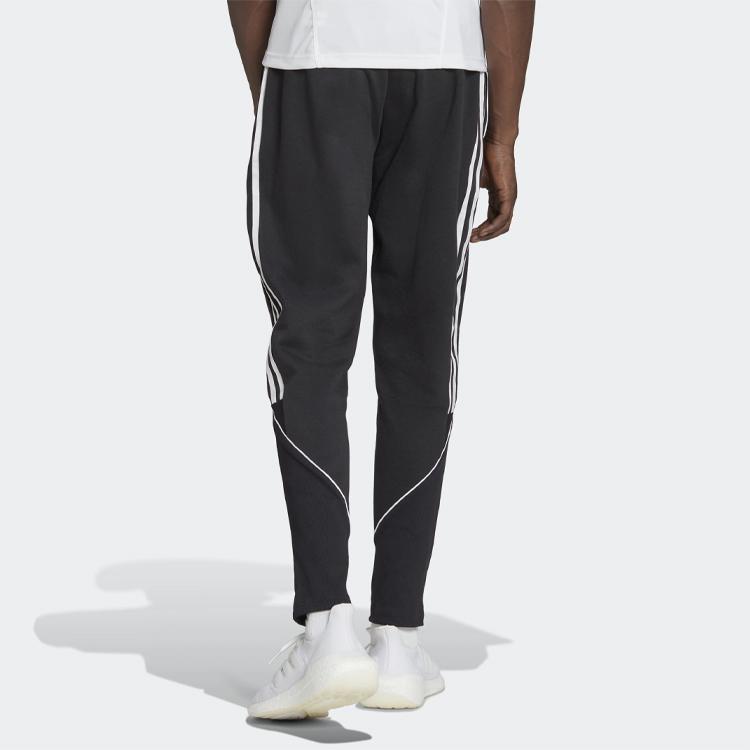 Adidas Solid Logo Print Long Sport Pants Men Bottoms Black HS3611