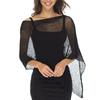 Women Cloak Shawl Mesh Wrap with Asymmetrical Hem Lightweight Summer Pullover Sweater Travel Wrap-around Clothing