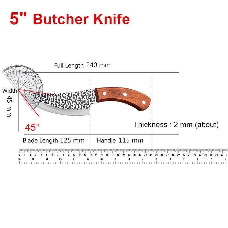 Chef Knife Cleaver Meat Kithen Knives Meat Slicing Filleting Knife Plastic Handle Butcher Knives Hand Forged Blade Chef Knife