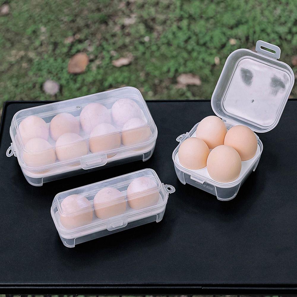 3/4/8 Grids Egg Holder Container Egg Storage Box High Quality Egg Box For Outdoor Camping