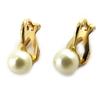 [M7148] - Ivory 'Pearl' Gold Plated Clips - 6 Mm
