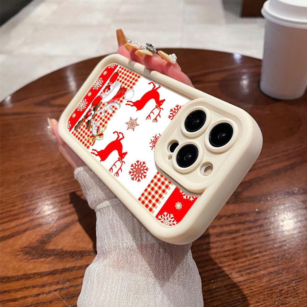 N109 Happy New Year Merry Christmas Design Soft Angel Eyes Phone Cases for iPhone 16 15 14 13 11 Pro Max 8 7 6 Plus 12 Mini XR XS Max Shockproof Cover
