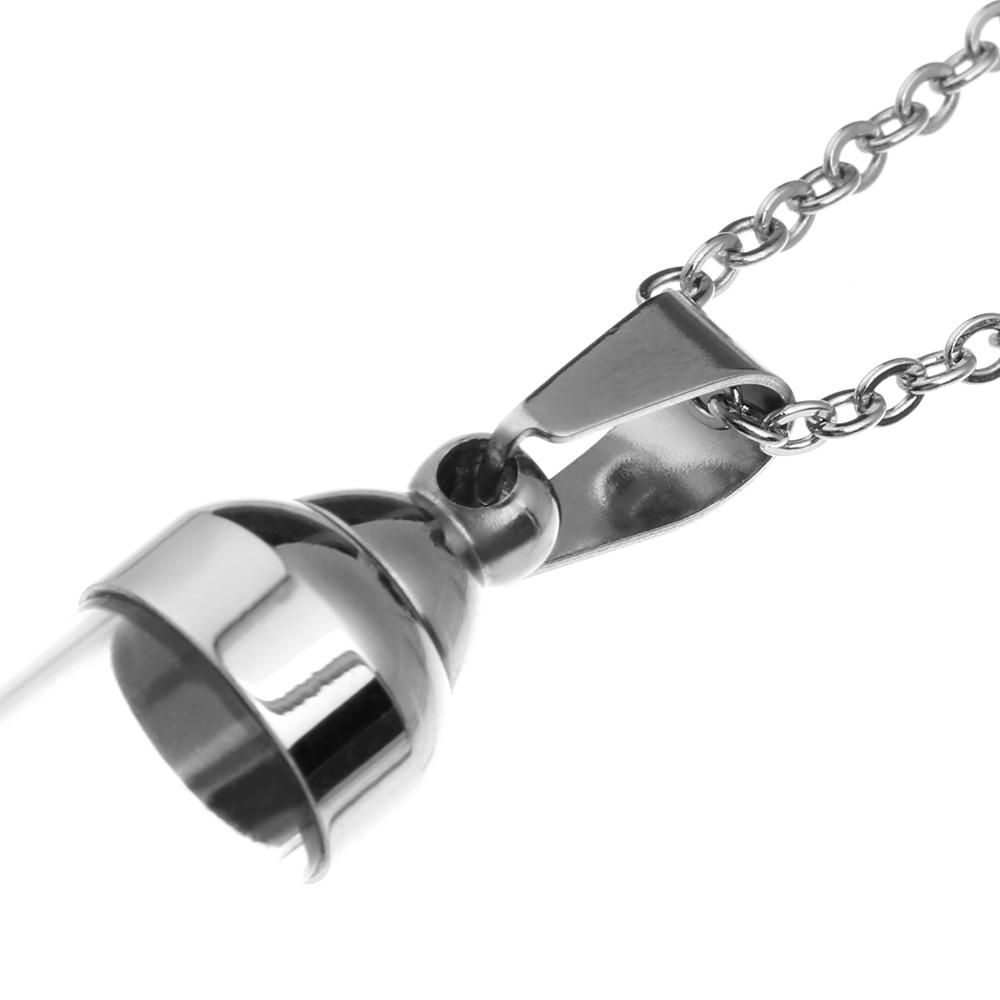 Steel Chain Openable Screw Cap Wishing Bottle Pendant Glass Vial Necklace Lucky Charm Perfume Jars