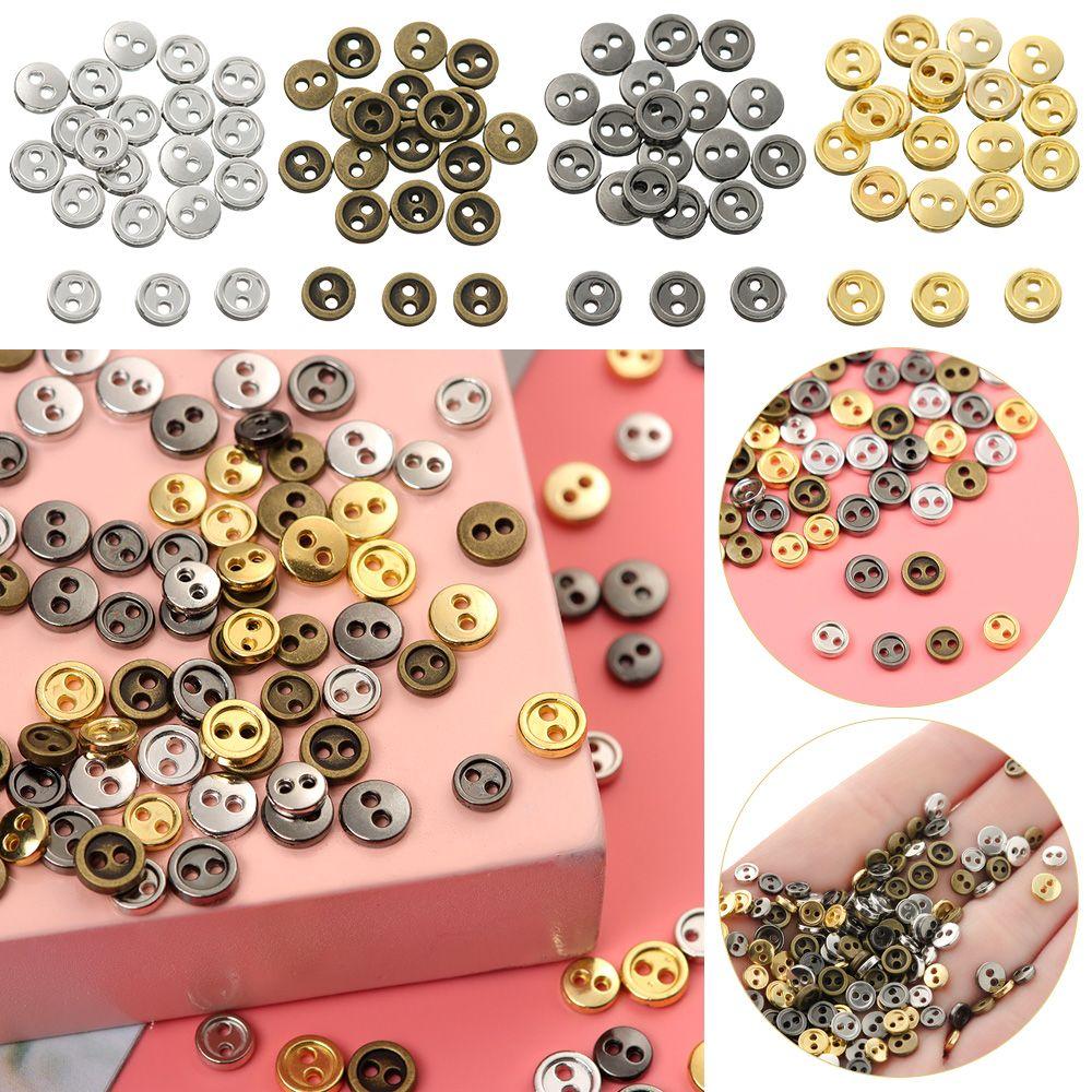 Two Holes Accessories Mini Metal Buttons Clothing Sewing Craft DIY Doll Clothes Dolls Strap Buckles