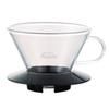 Kalita Wave Series Glass Coffee Dripper, 185mm, for 2-4 People, Perfect for Drip Brewing In Coffee Shops, Cafes, Outdoor Activities, and Camping