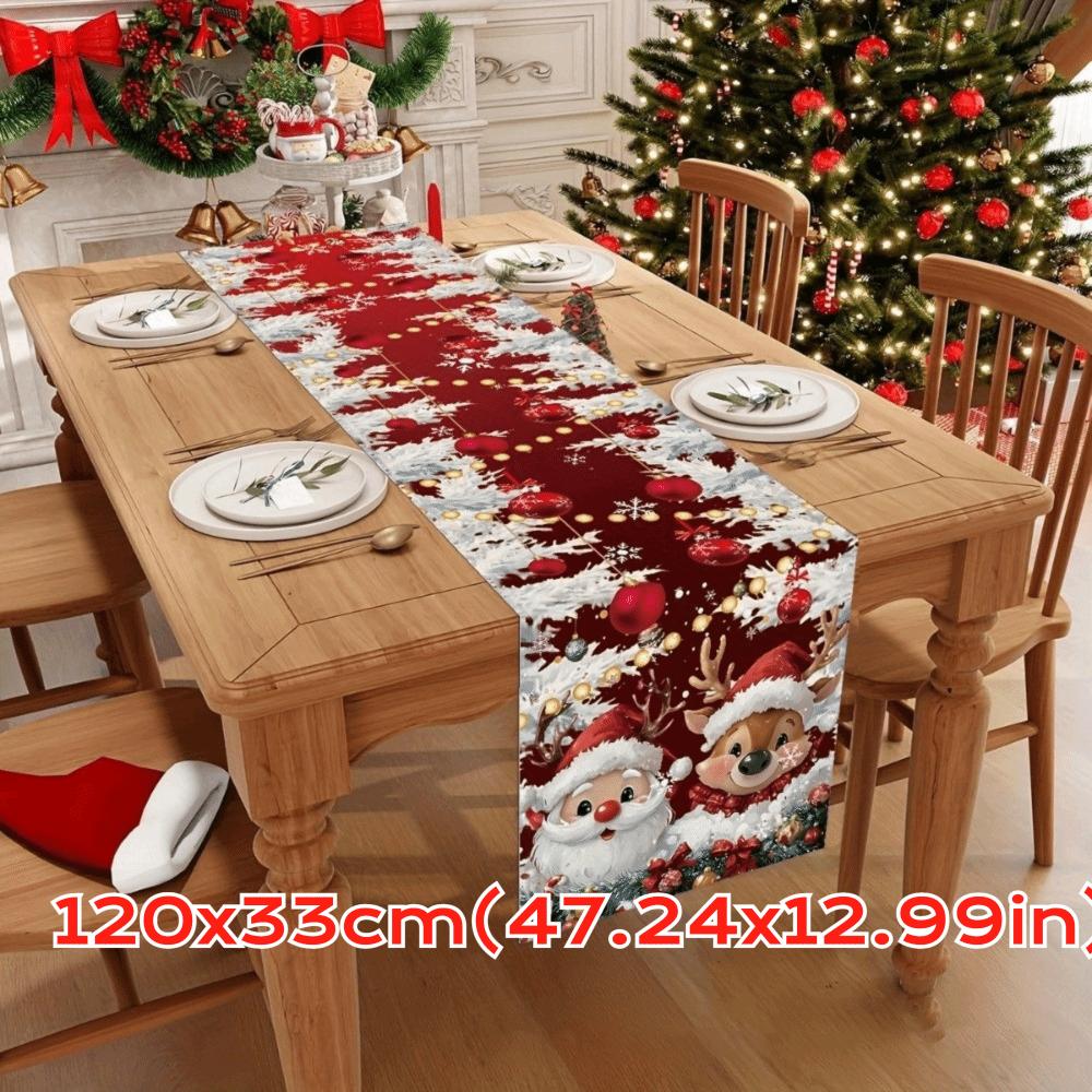 New Year Xmas Table Flag Cover Santa Claus Christmas Tablecloth  Christmas Party