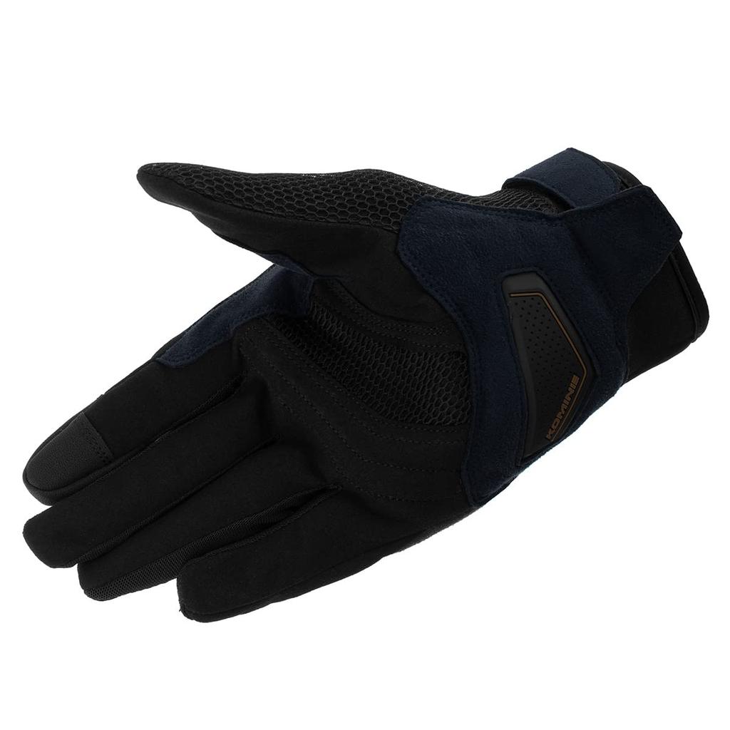 Komine Motorcycle Gloves GK-2503 3D Mesh Protective Gloves, Navy, Medium