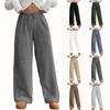 Women's Solid Color Fashion Plush Casual Pants Loose Plush Thermal Pants