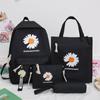 4Pcs/set School Backpacks Schoolbag Daisy Canvas for Teenagers Girls Student Book Bag