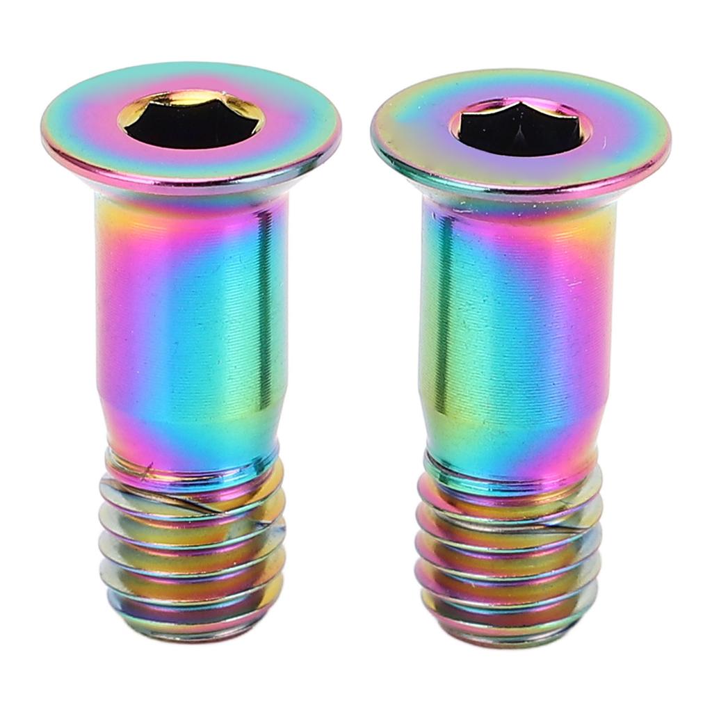 2pcs Bike Rear Derailleur Pulley Screw Colorful Hollow Ti Alloy Lightweight Flat Head Rear Dial Guid