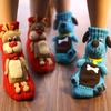 1 Pair Winter Socks 3D Cartoon Animal Socks Knitted Anti-slip Mid-tube Thickened Elastic Keep Warm Floor Socks with Silicone Dot Soles