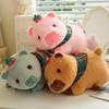 Stretchable Simulation Capybara Toy Strawberry Headwear Stuffed Capybara Doll  Christmas