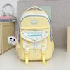 Color Cute Blocked Letter Printed Student Leisure Backpack With Pendant Plush